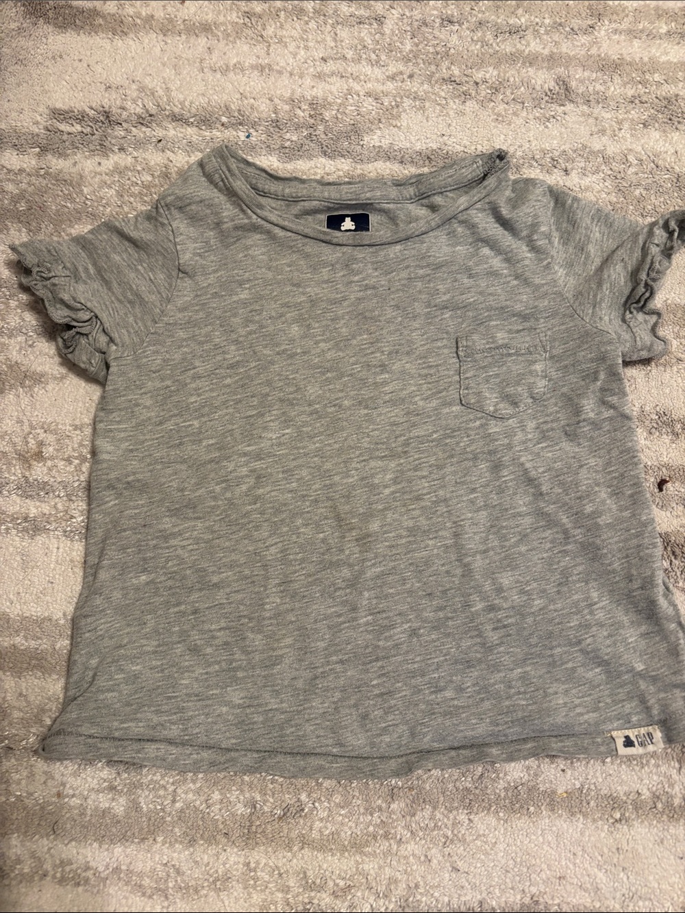 GAP Light Heather Gray Short Sleeve Ruffle-Sleeve Tee 2T